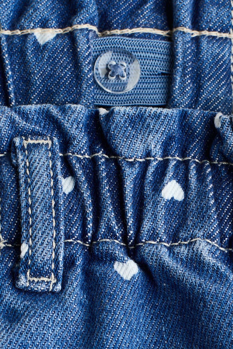 Printed Paper-bag Jeans, Alternate, color, Denim blue/hearts
