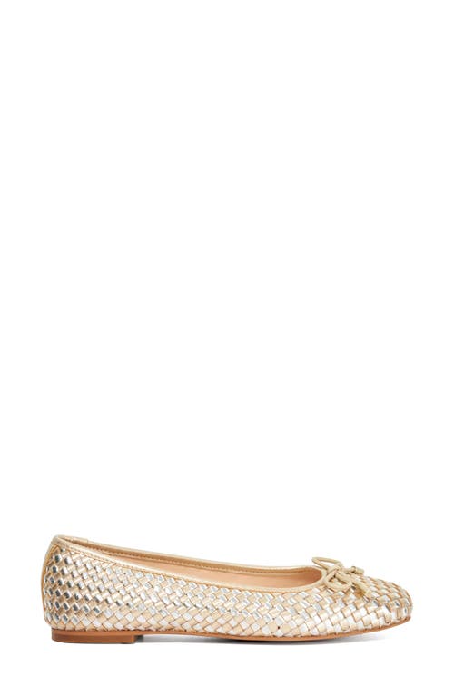 Dune London Heights Ballet Flat In Gold Multi