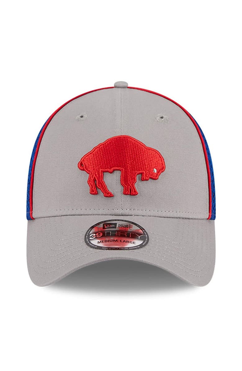 New Era Men's New Era Gray Buffalo Bills Throwback Pipe 39THIRTY Flex Hat, Alternate, color,