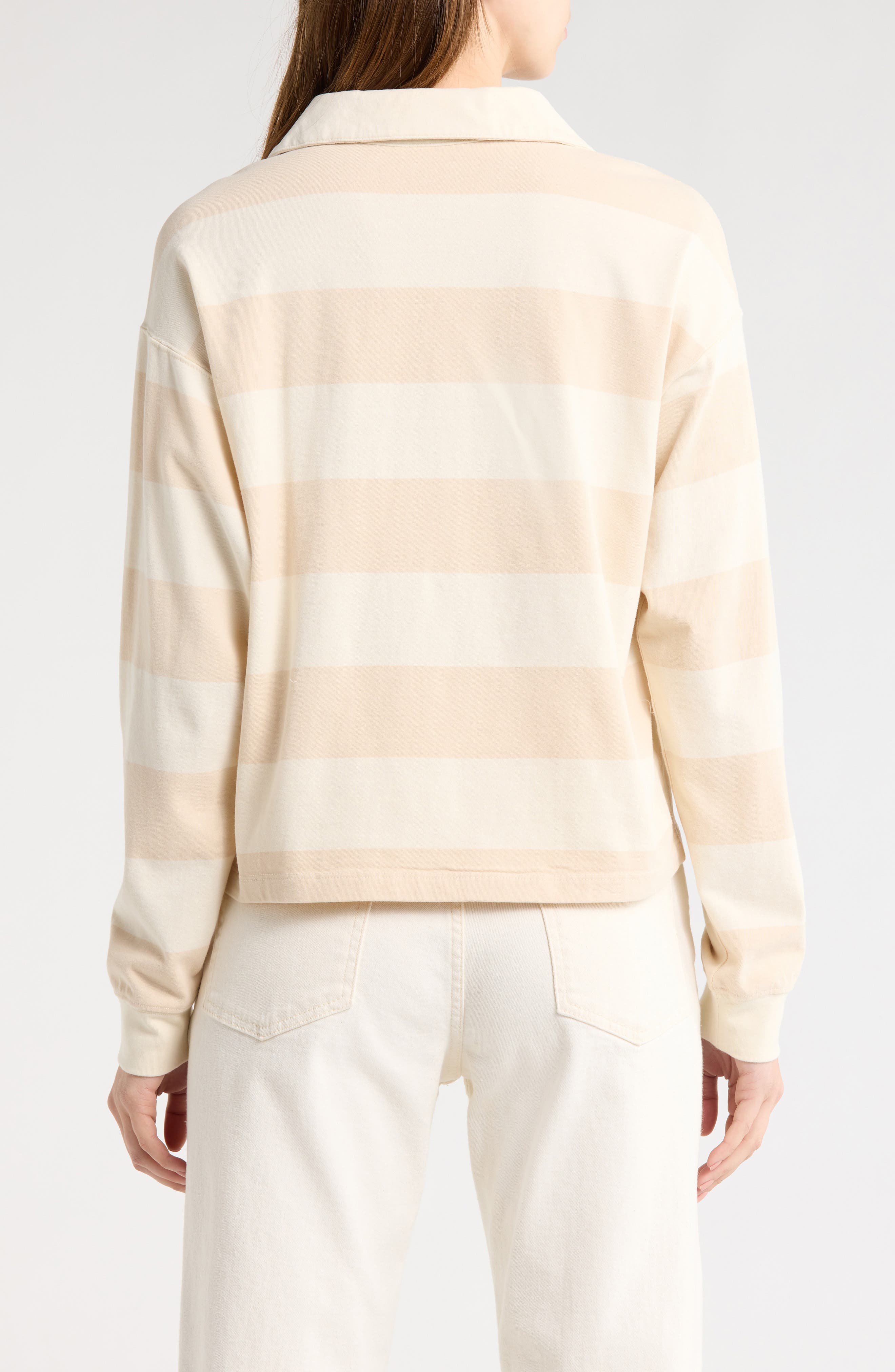 Luxe Rugby Stripe Sueded Cotton Top - image 2