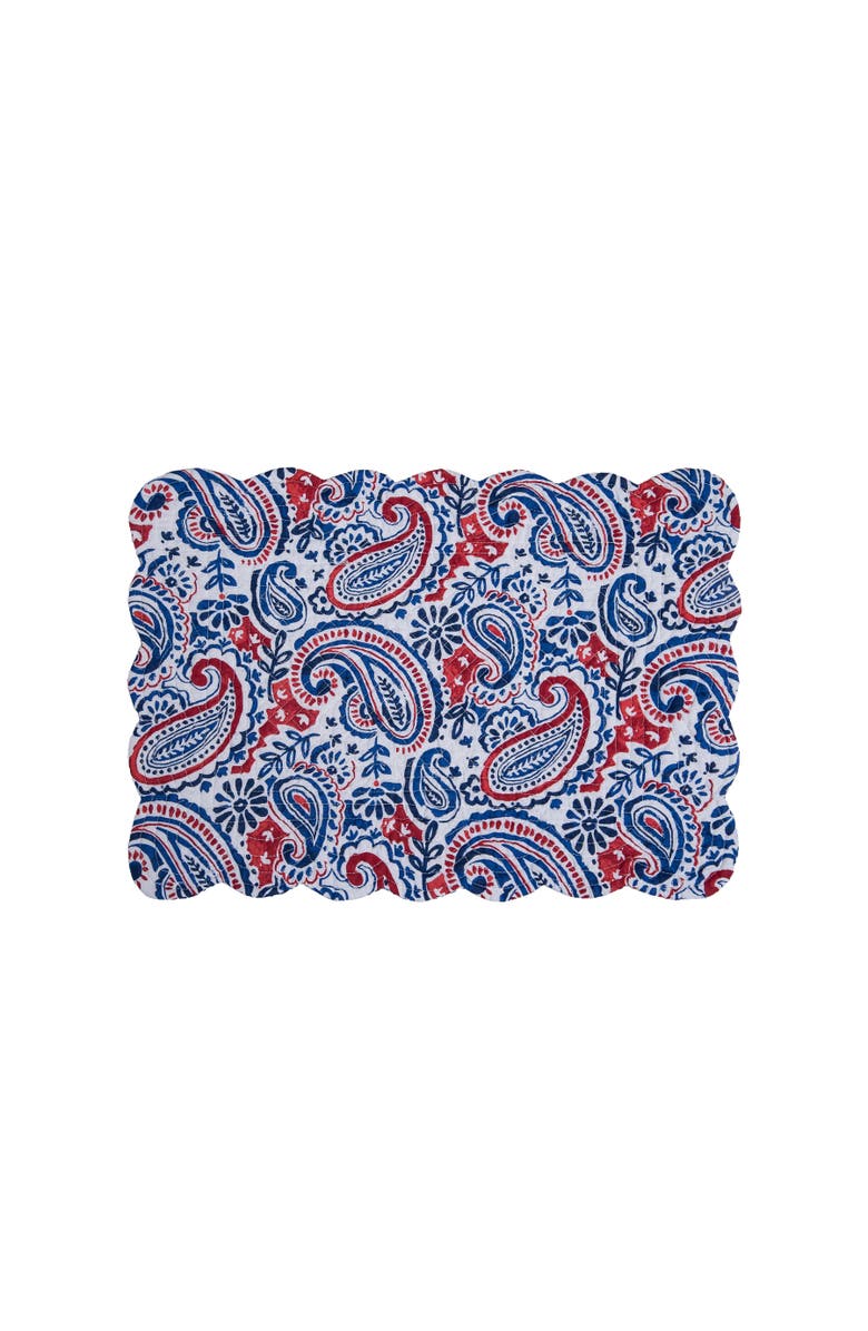 C&F Home Americana Paisley Set of 6 Placemats  13" x 19", Alternate, color, Blue