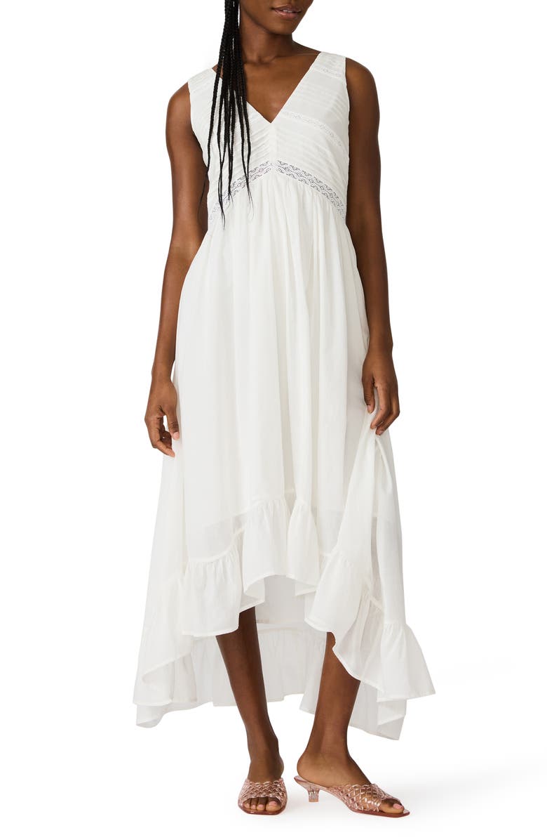 Steve Madden Miah Lace Trim Sleeveless High-Low Maxi Dress, Main, color, Antique