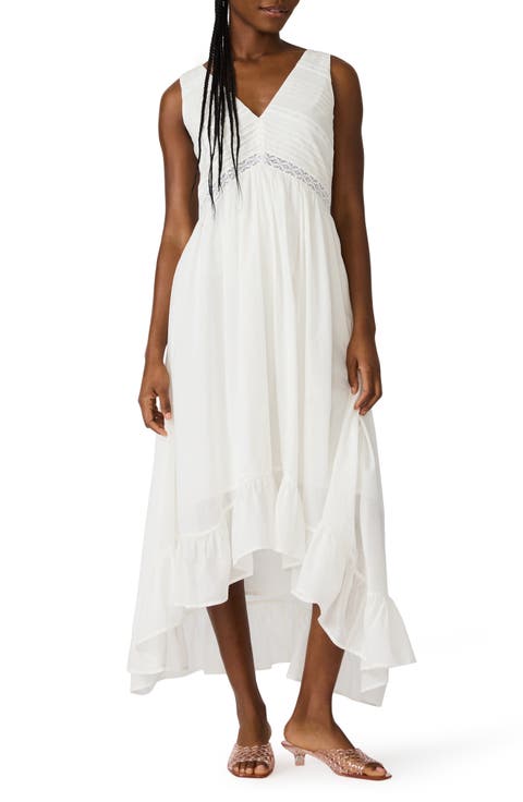 Miah Lace Trim Sleeveless High-Low Maxi Dress