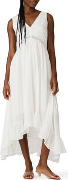 Steve Madden Miah Lace Trim Sleeveless High-Low Maxi Dress