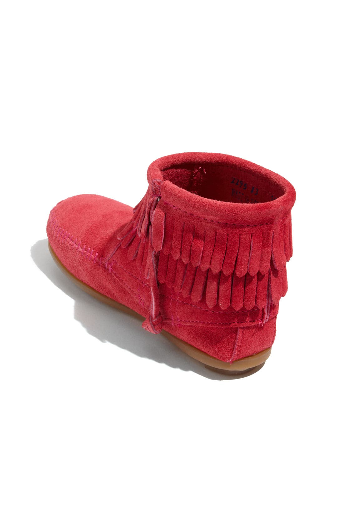 Minnetonka 'Double Fringe' Boot, Alternate, color, Hot Pink