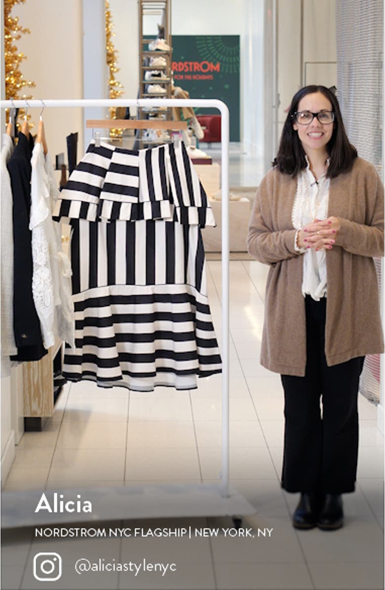 Mixed Stripe A-Line Midi Skirt, sales video thumbnail