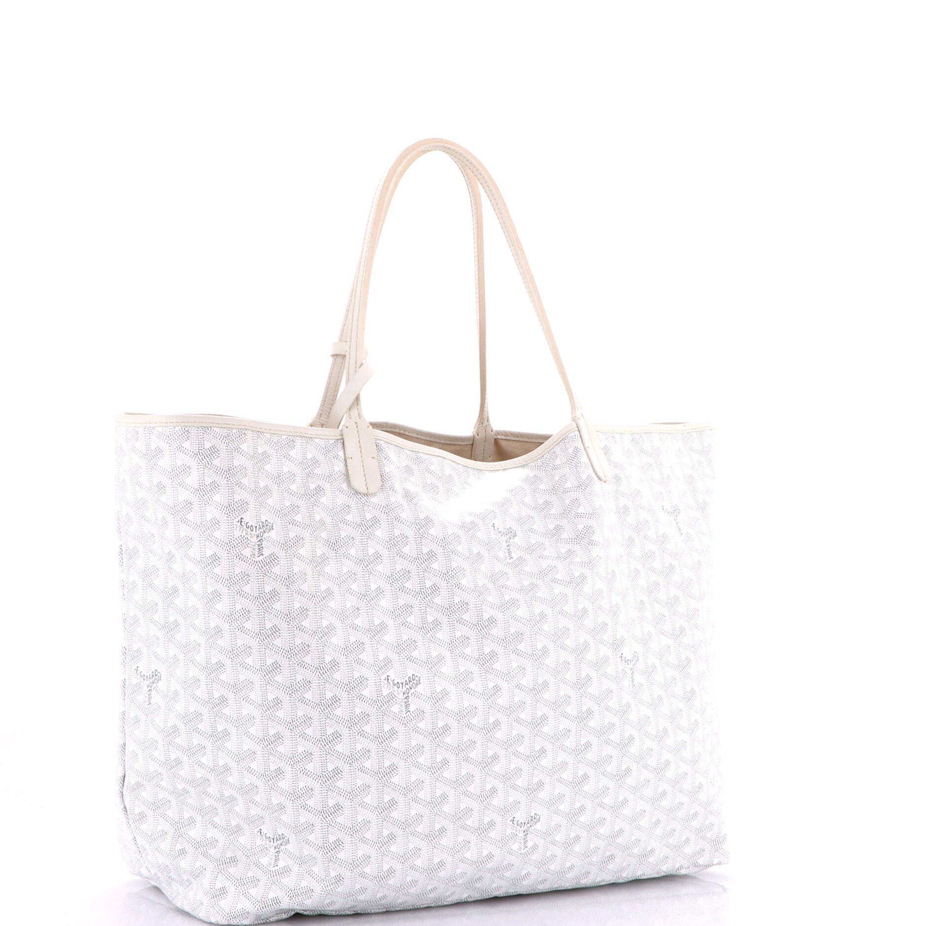 Pre-Owned Goyard Saint Louis Tote Coated Canvas GM, Alternate, color, White