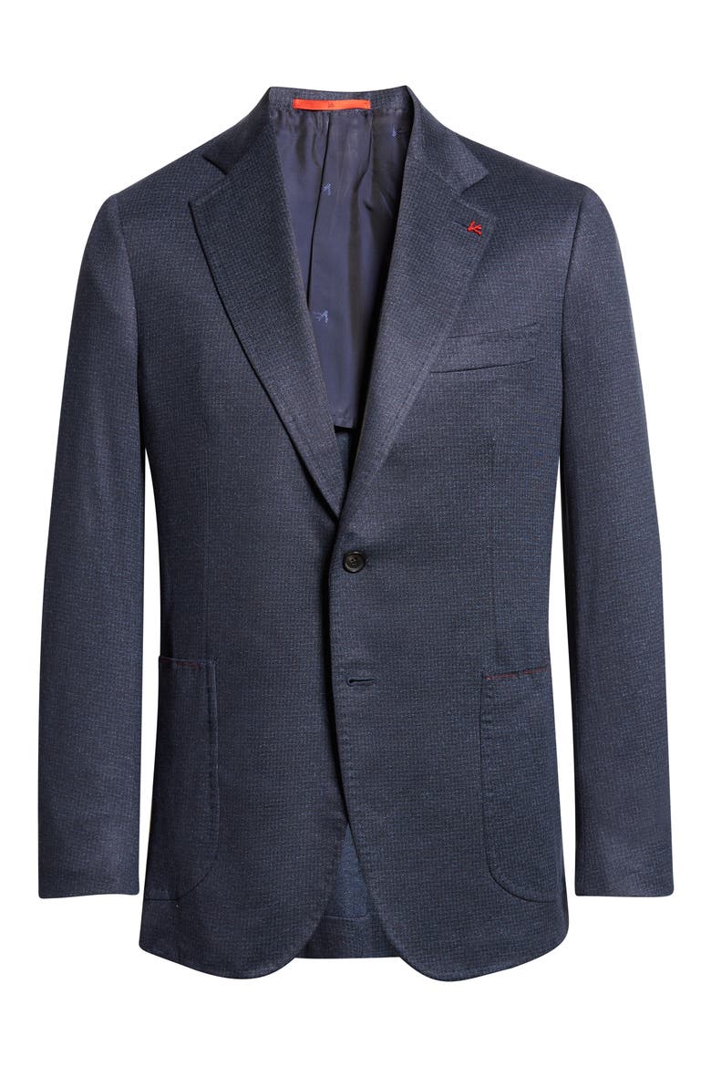Check Silk & Cotton Sport Coat, Alternate, color, NAVY 810