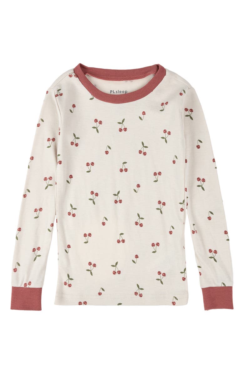 Petit Lem Kids' Fitted Two-Piece Pajamas & Socks Set, Alternate, color, Beige