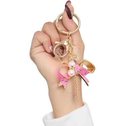 Juicy Couture Bow Charm Gold Keychain In Gold