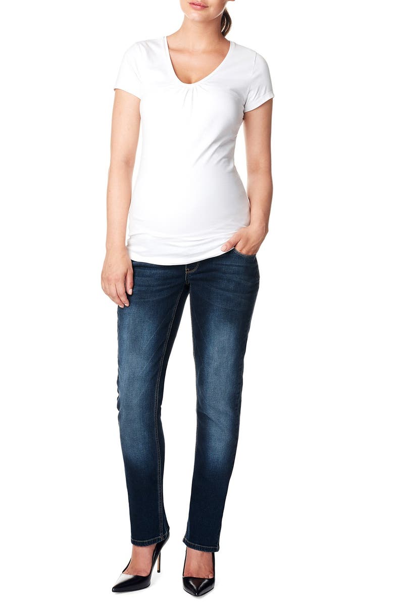 Noppies 'Mena Comfort' Over the Belly Straight Leg Maternity Jeans, Main, color, 