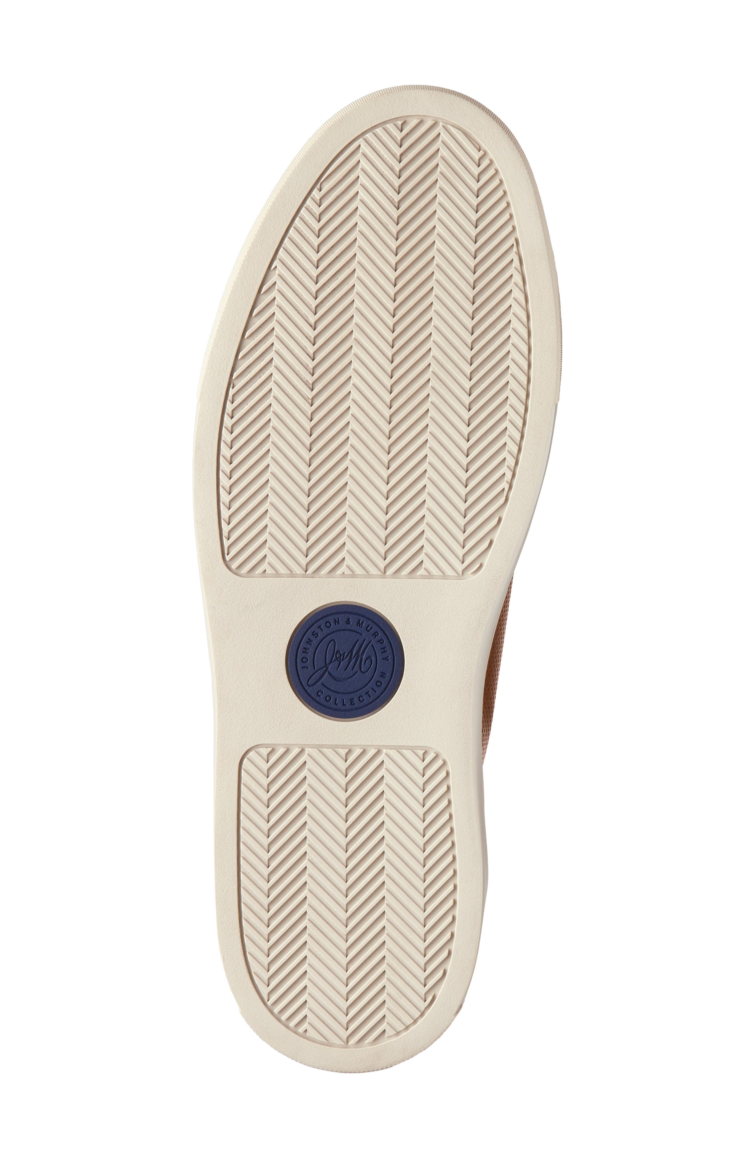 Luther Perforated Leather Sneaker, Alternate, color, COGNAC HAND-FINISHED FULL
