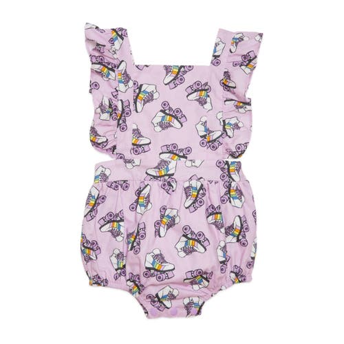Worthy Threads Ruffle Sleeve Bubble Romper In Roller Skates