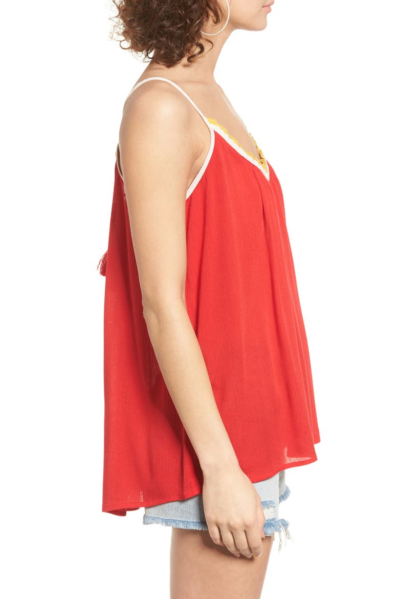Tassel Back Tank, Alternate, color, RED