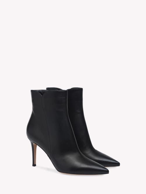 Gianvito Rossi 85 Levy Pointed Toe Stiletto Boots In Black Leather