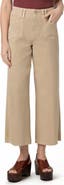 PAIGE Anessa High Waist Raw Hem Crop Wide Leg Jeans