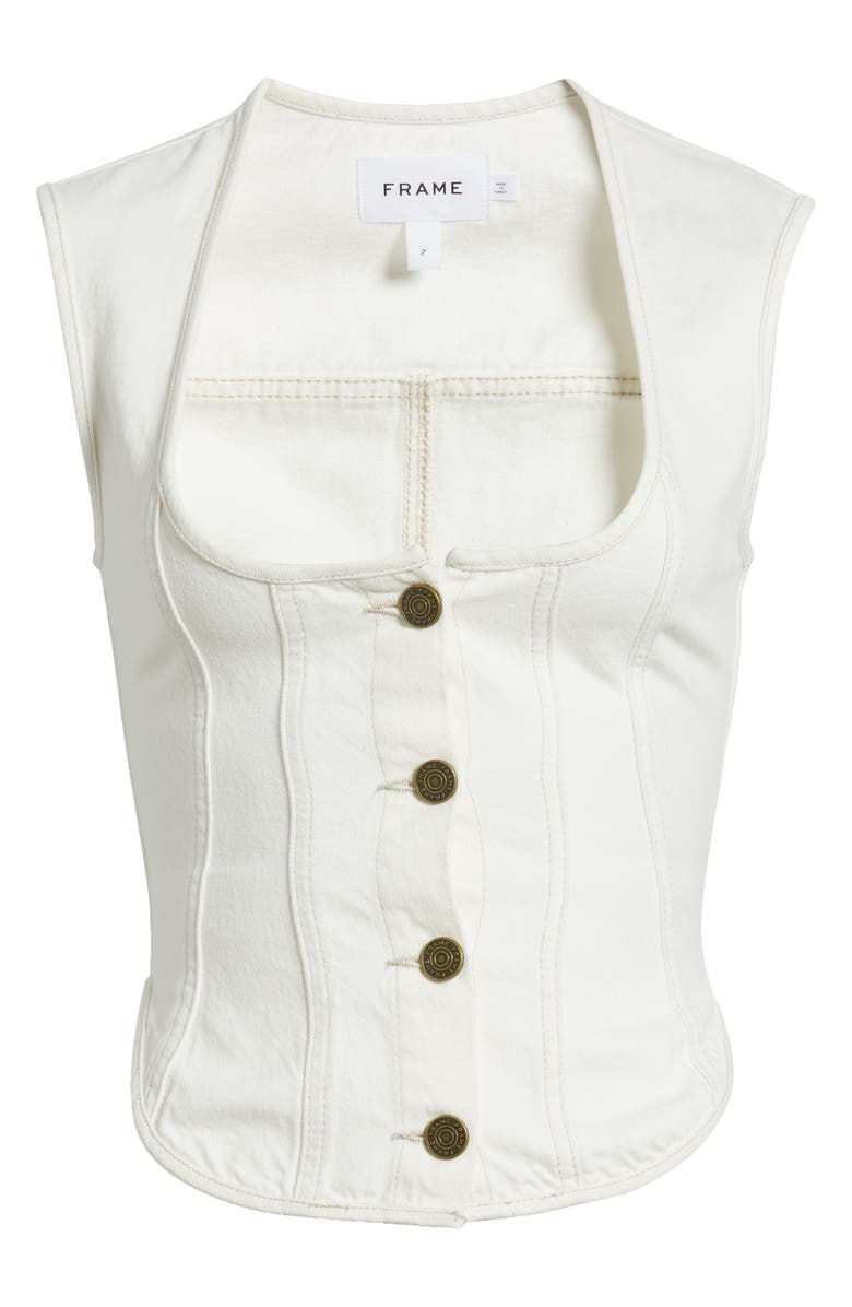 FRAME The Seamed Scoop Bustier Tank, Alternate, color, Ecru