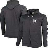 FANATICS Men's Fanatics Branded Heathered Black Brooklyn Nets Big & Tall Down and Distance Full-Zip Hoodie