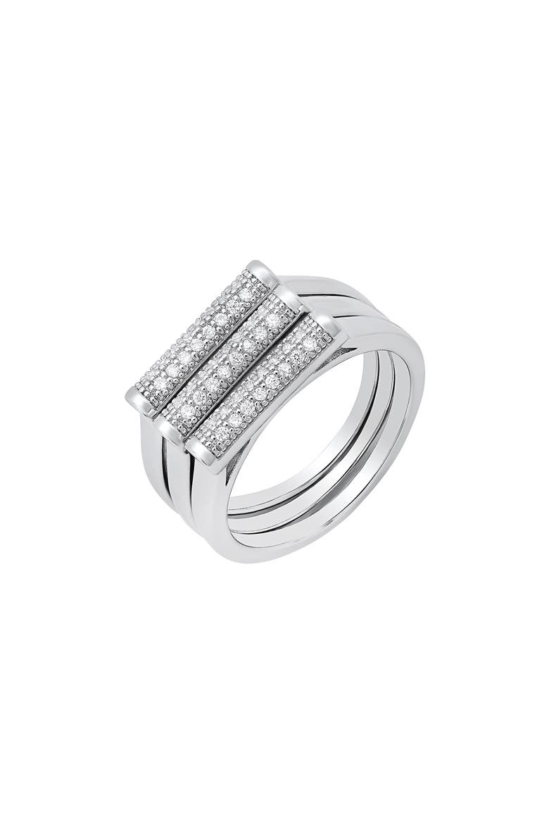 Simulated Diamond Ring, Alternate, color, SILVER