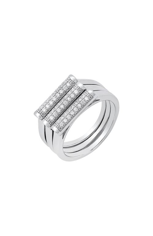 Hmy Jewelry Simulated Diamond Ring In Silver
