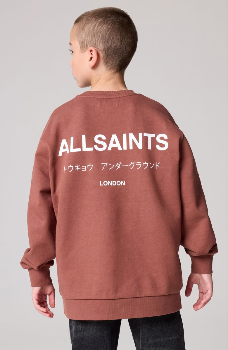 smALLSAINTS by ALLSAINTS Kids' Oversize Underground Logo Crewneck Sweatshirt, Alternate, color,