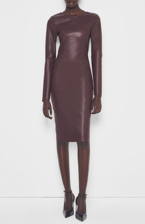 As By Df Mrs. Smith Stretch Leather Knee-length Dress In Brown