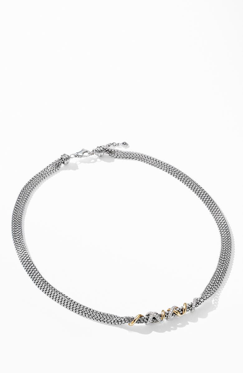 David Yurman Helena Short Necklace with 18K Yellow Gold and Diamonds, Alternate, color, 