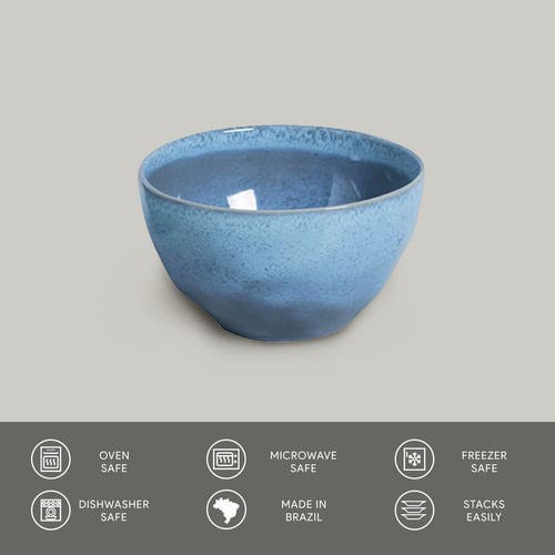 Porto Brasil Organic Soup/dessert Bowl Set Of 6 In Blue