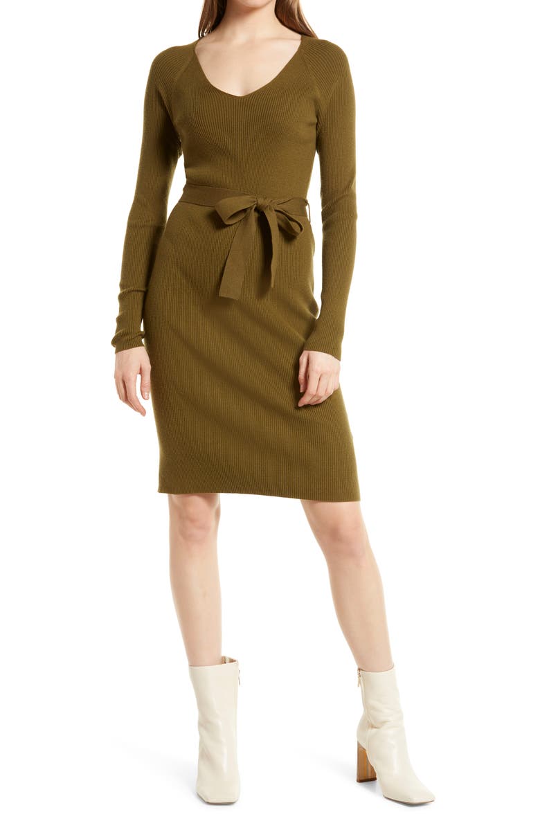 VERO MODA Rib V-Neck Dress, Main, color, 