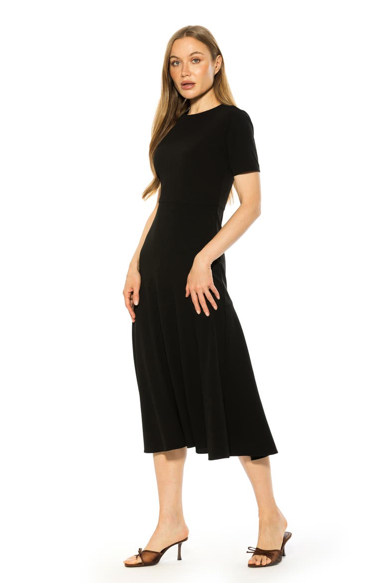 Lennox Knit Midi Dress, Alternate, color, BLACK