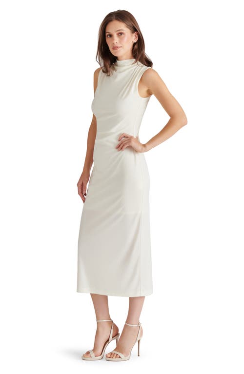 Steve Madden Mo Funnel Neck Matte Jersey Dress In Marshmallow
