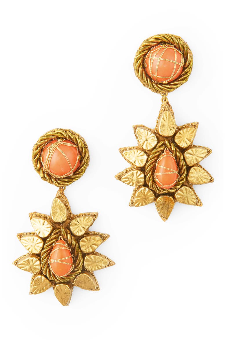 Ade Drop Earrings, Main, color, CORAL