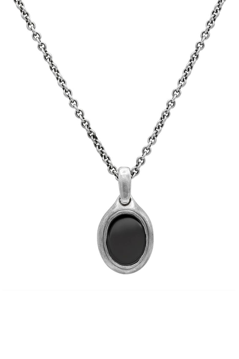 Men's Artisan Hematite Pendant Necklace, Main, color, SILVER