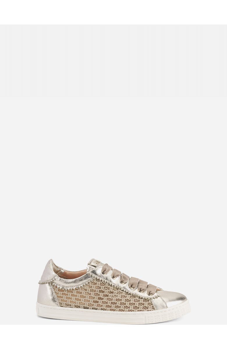 AGL Sade Plots Sneaker with Woven Texture, Main, color, Platinum Leather