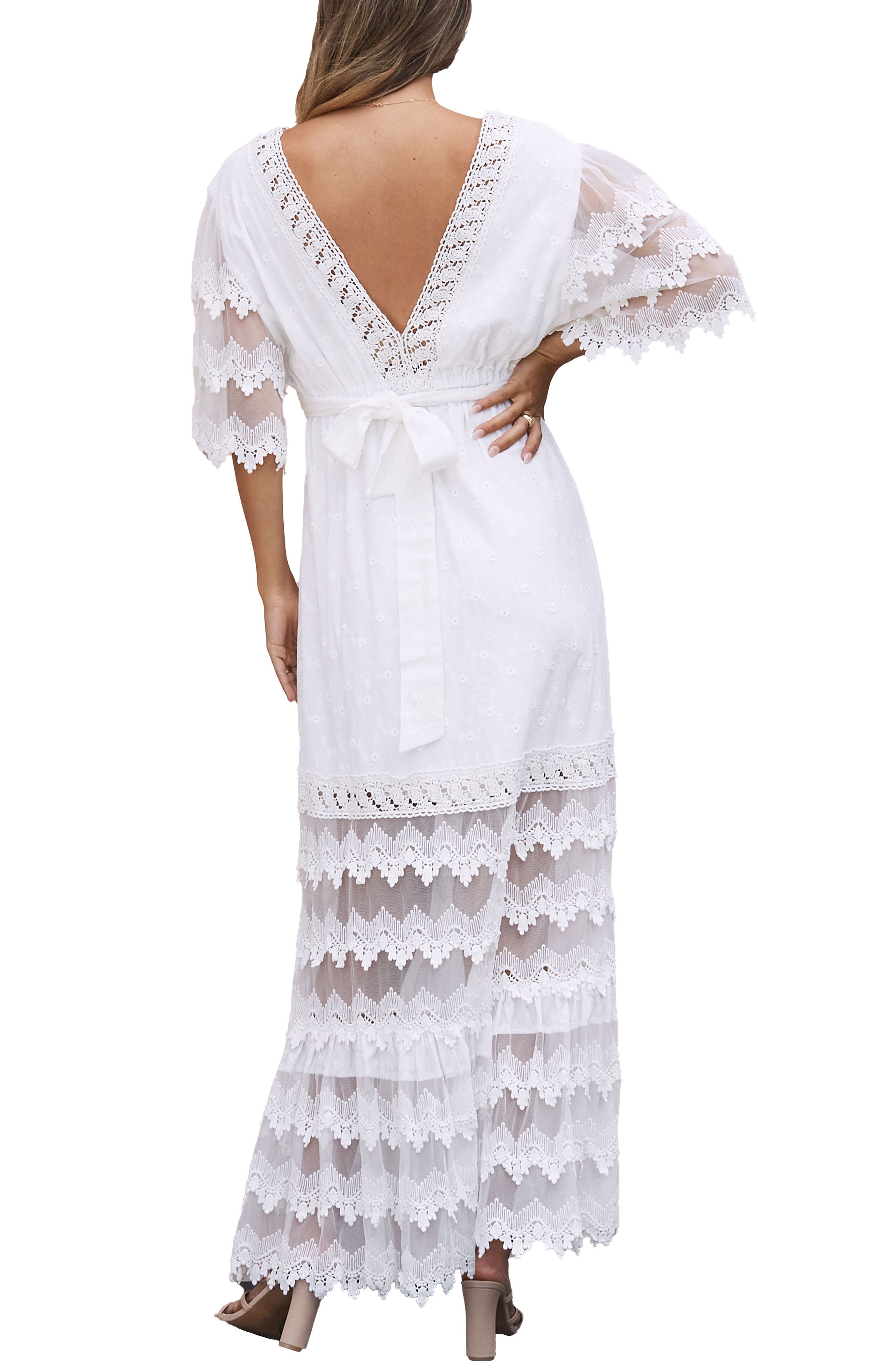 Lace Cotton Maternity Maxi Dress - image 2