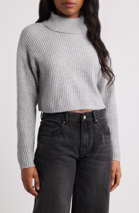 Easy Crop Turtleneck Sweater