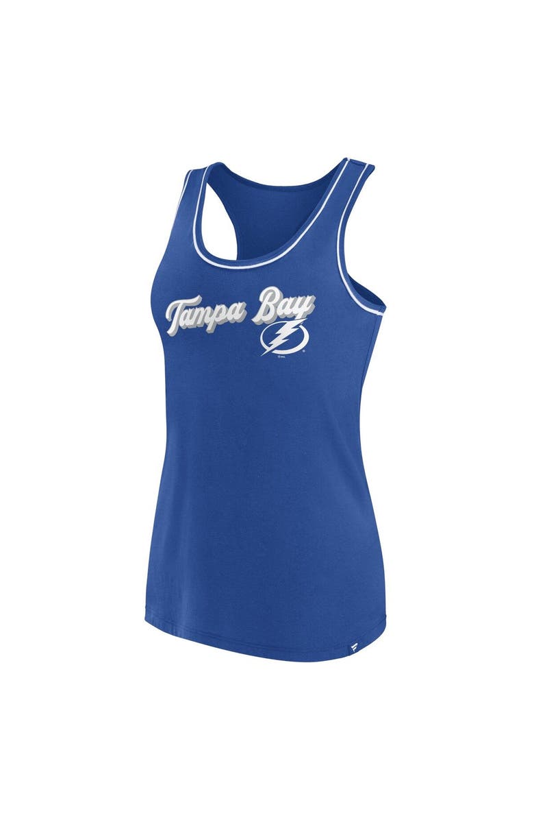 FANATICS Women's Fanatics Branded Royal Tampa Bay Lightning Wordmark Logo Racerback Scoop Neck Tank Top, Alternate, color,