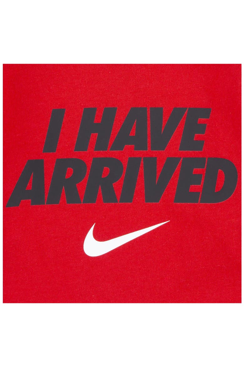 I Have Arrived T-Shirt, Footed Leggings & Beanie Set, Alternate, color, BLACK