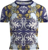 Alice + Olivia Tess Stretch Mesh Crop T-Shirt