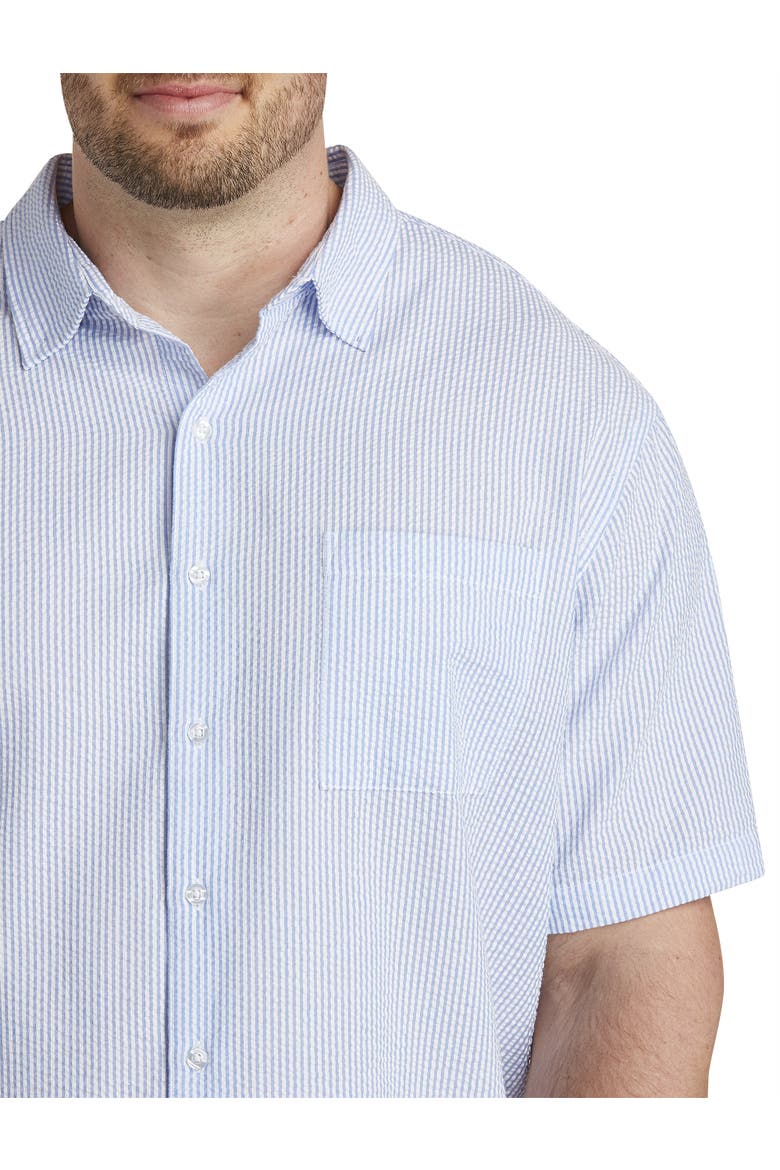 Big & Tall Seersucker Stripe Sport Shirt, Alternate, color, ULTRAMARINE