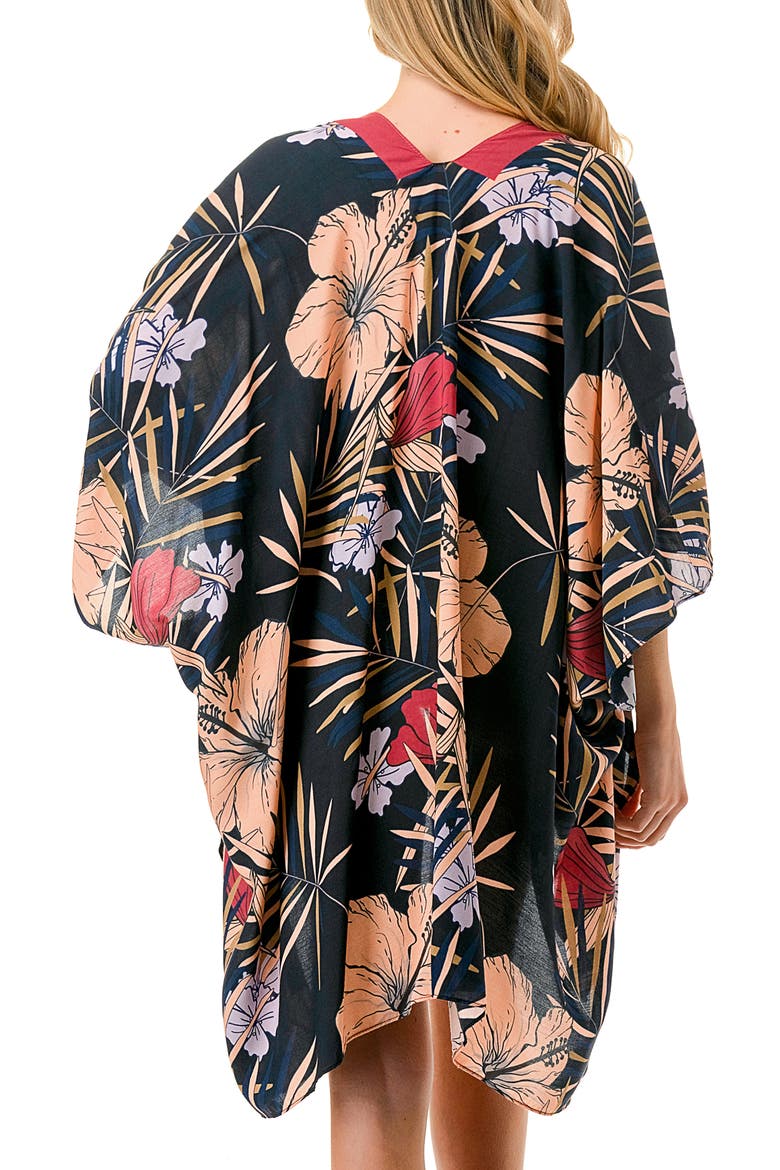 Floral Print Topper, Alternate, color, BLACK