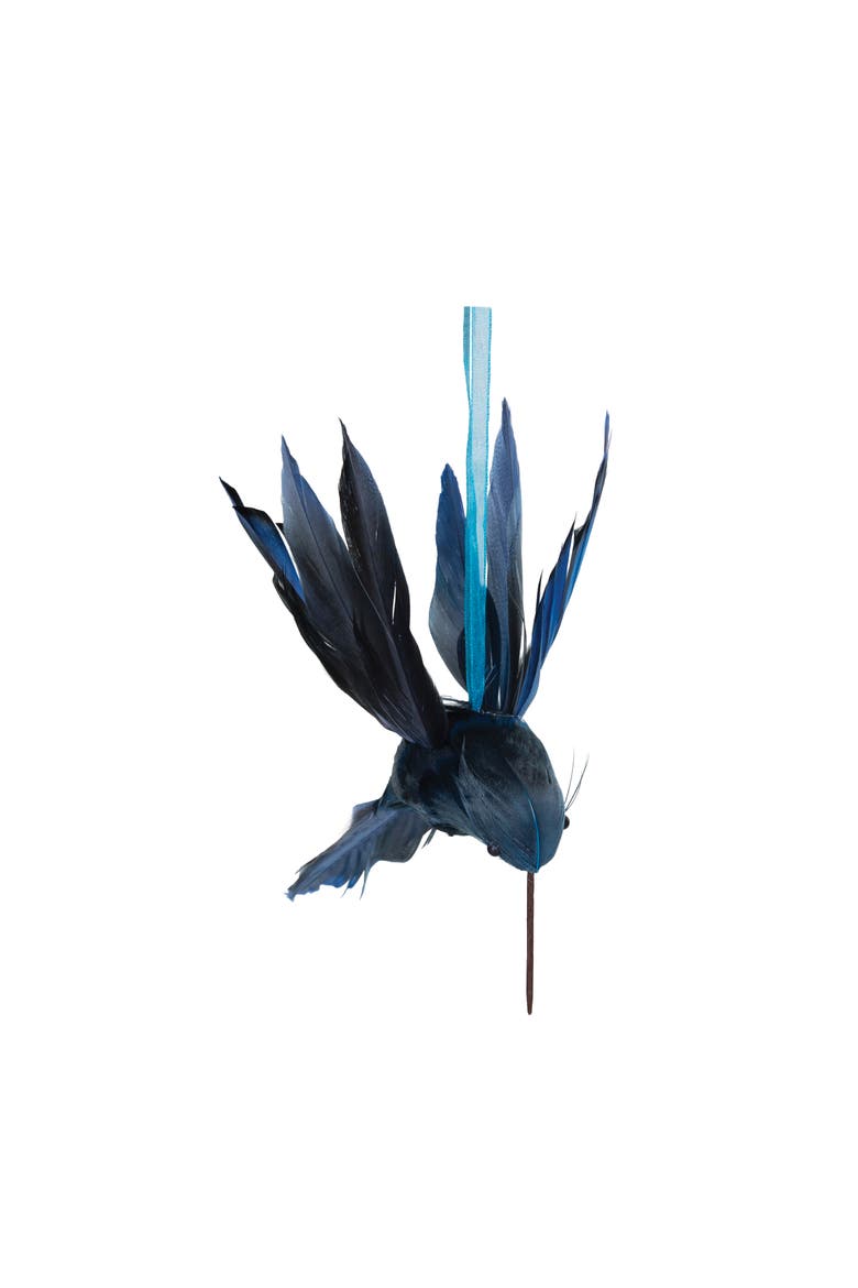 Blue Hummingbird Christmas Ornament, Main, color, Blue
