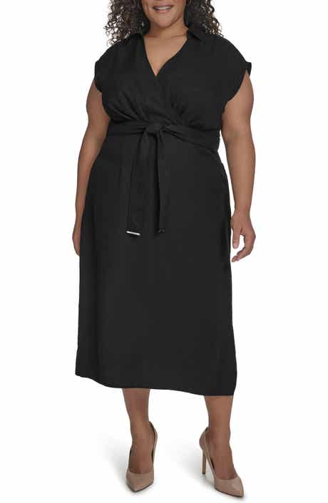 DKNY Cap Sleeve Midi Dress