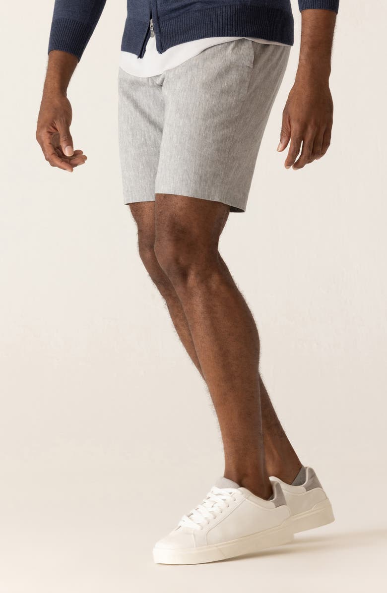 DEKE Oasis Linen-Blend Bermuda Shorts, Alternate, color, Black