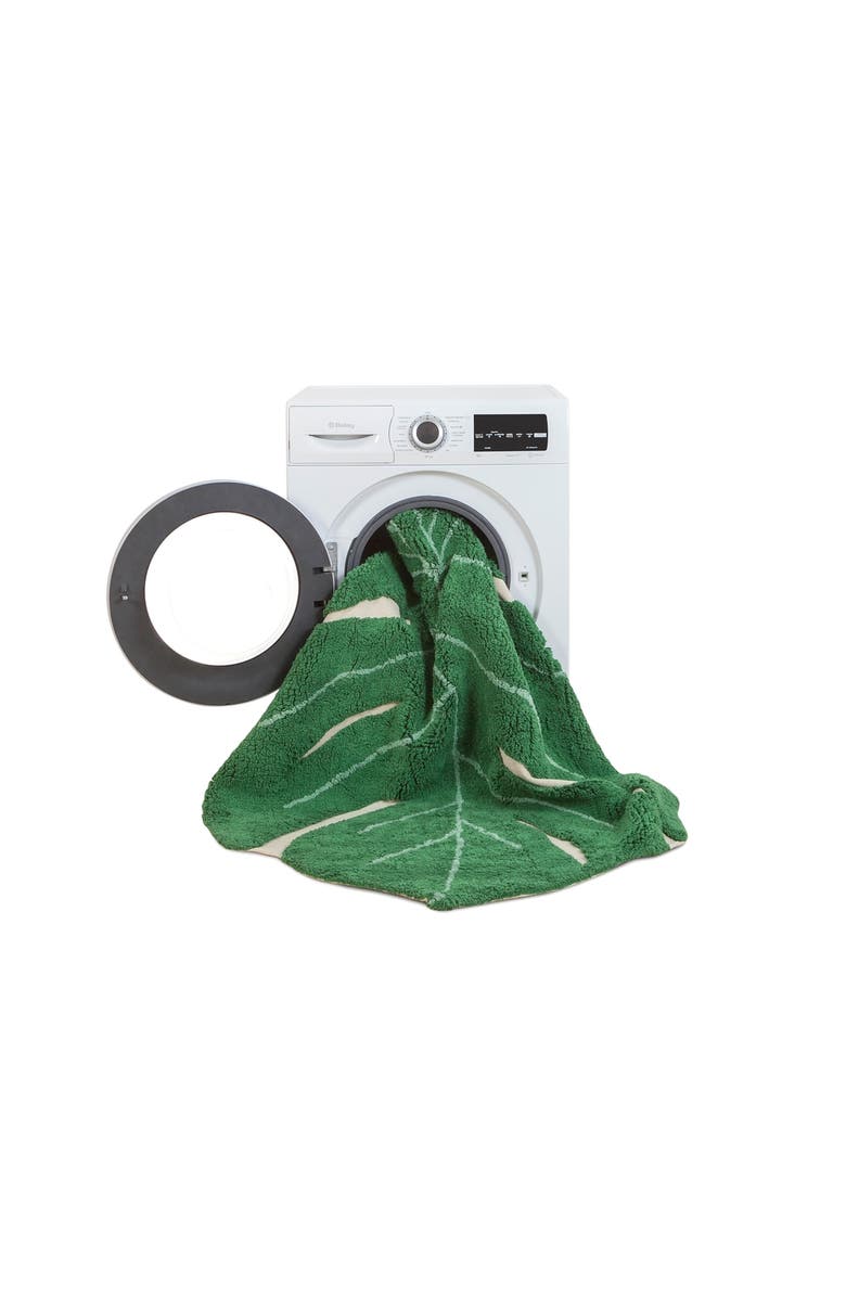 Lorena Canals Washable Rug Monstera, Alternate, color, Green