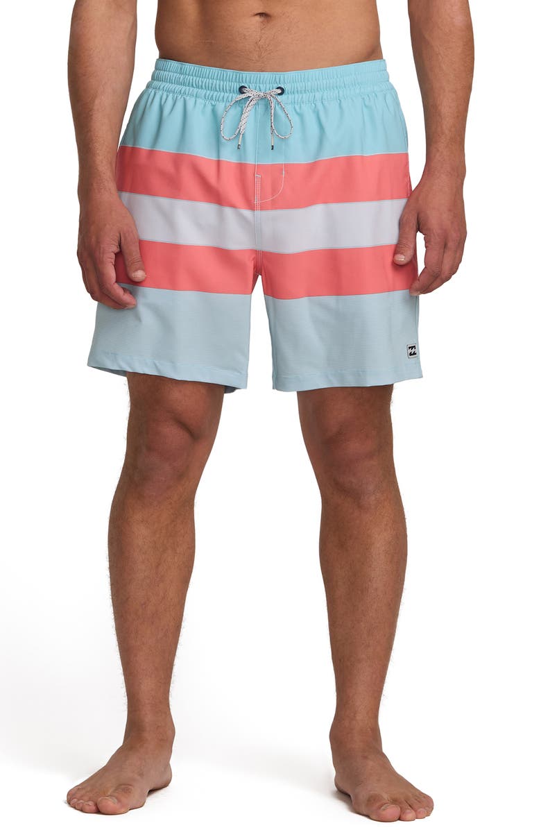 Billabong Lineup Layback Swim Trunks, Main, color, Dusty Blue