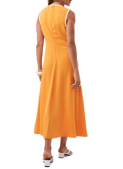 Trina Turk Magnifique Front Slit Midi Dress In Cap Clementine