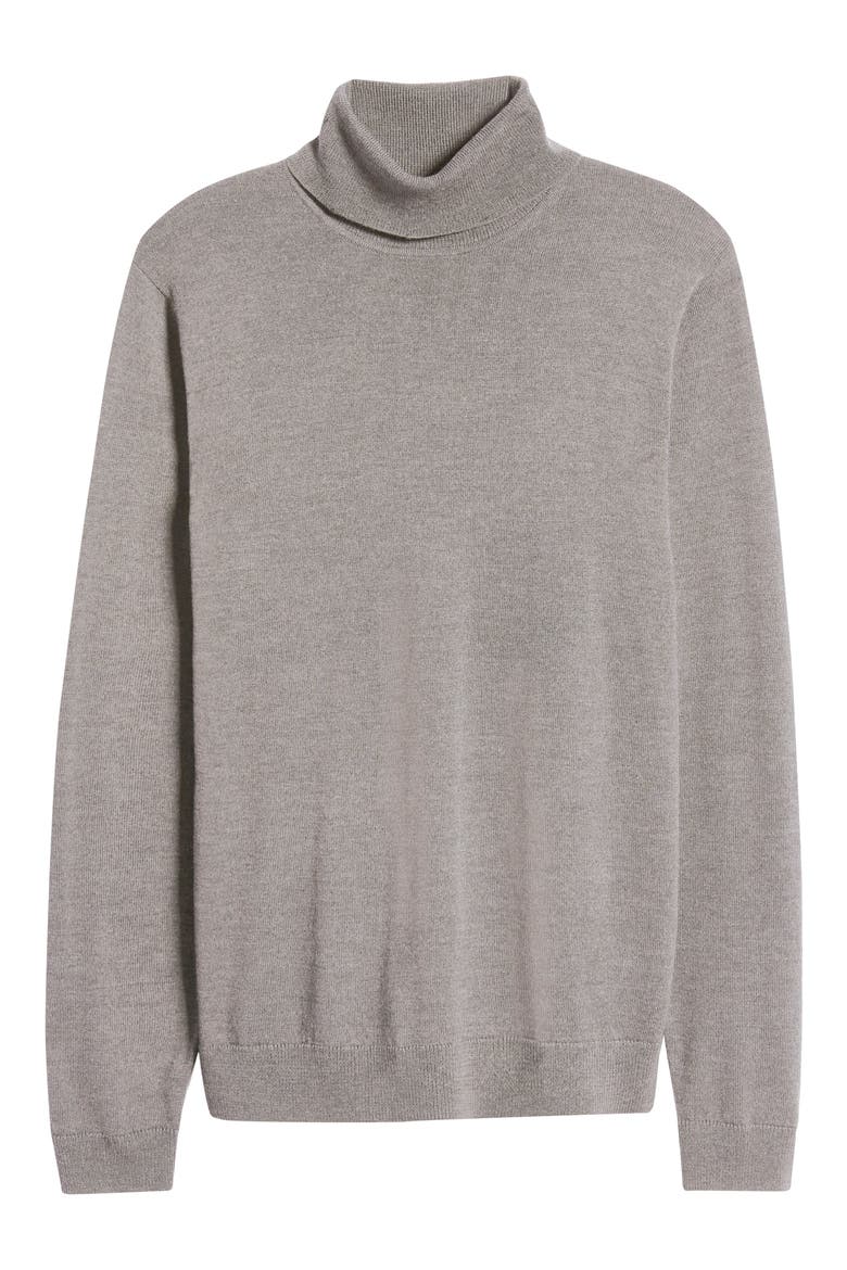 Washable Merino Wool Turtleneck, Alternate, color, GREY ALLOY HEATHER