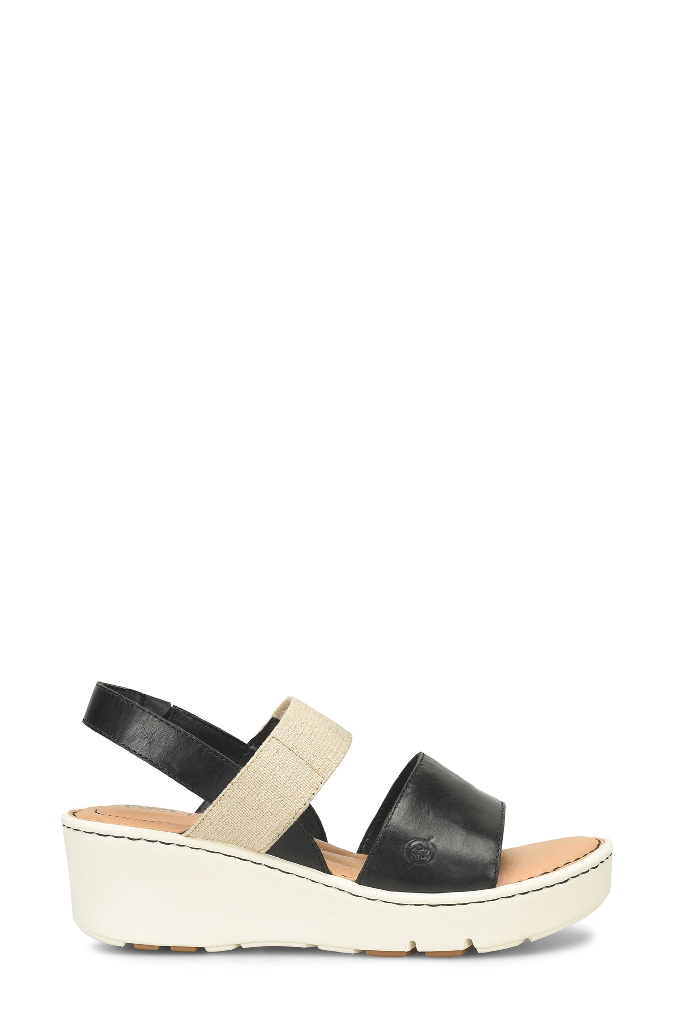 Børn Ginni Slingback Wedge Sandal, Alternate, color, Black/ Natural