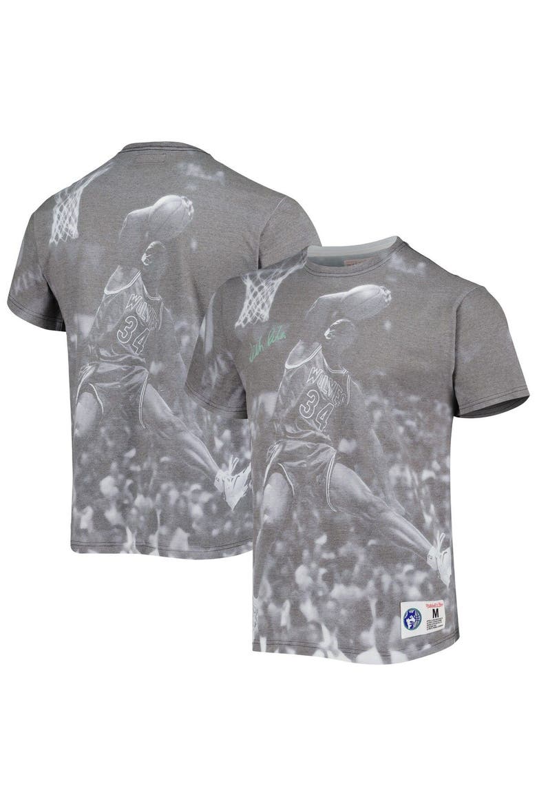 Men's Mitchell & Ness Isaiah Rider Heather Gray Minnesota Timberwolves Above The Rim T-Shirt, Main, color, Heather Gray